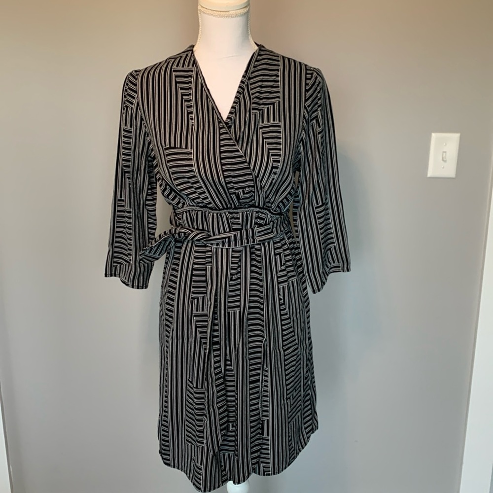 Topshop MATERNITY Black and White Striped Midi Dress